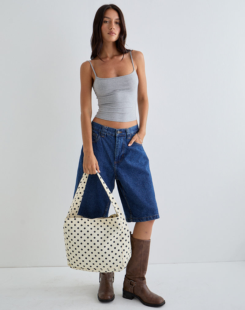 Sota Polka Twill Bag in White and Black