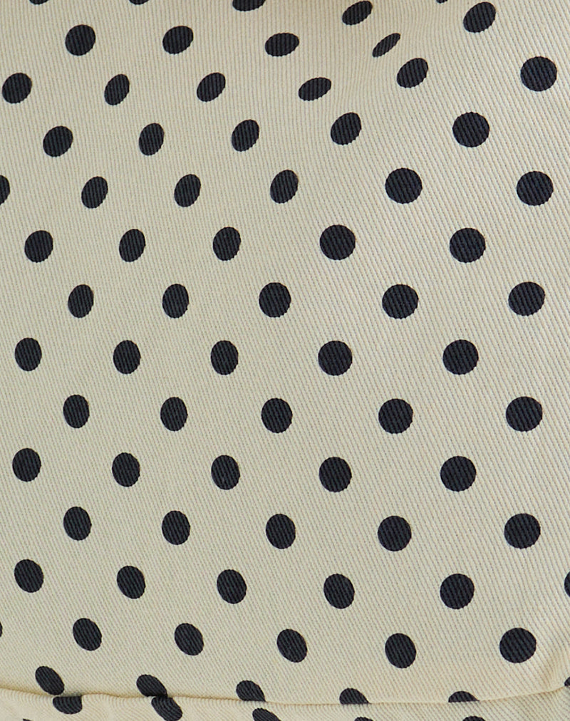 Sota Polka Twill Bag in White and Black