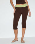 Vivah Fold-over Capri in Chocolate Brown with Pistachio Binding