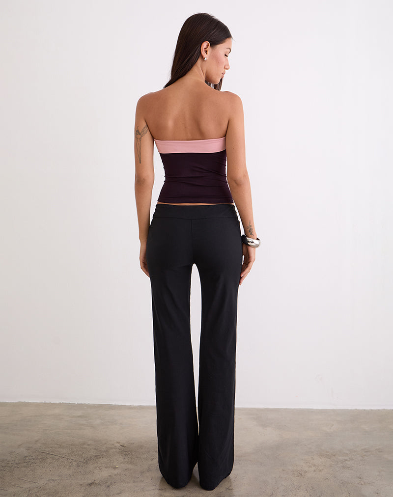 Solna Bandeau Top in Redwood with Pink Lady Binding