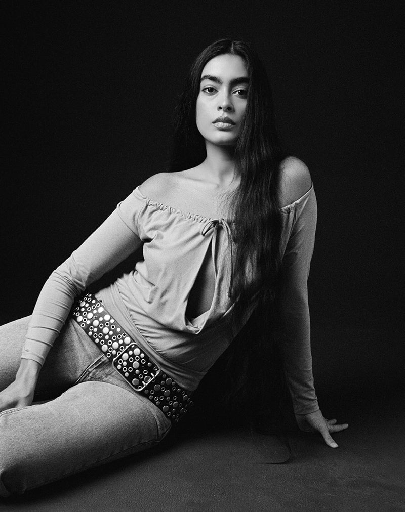 Sore Long Sleeve Cowl Top in Jersey Dusty Mauve