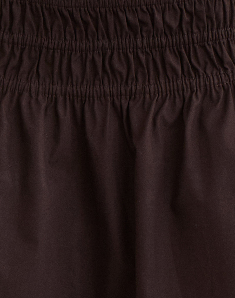 Neleta Midi Skirt in Poplin Bitter Chocolate