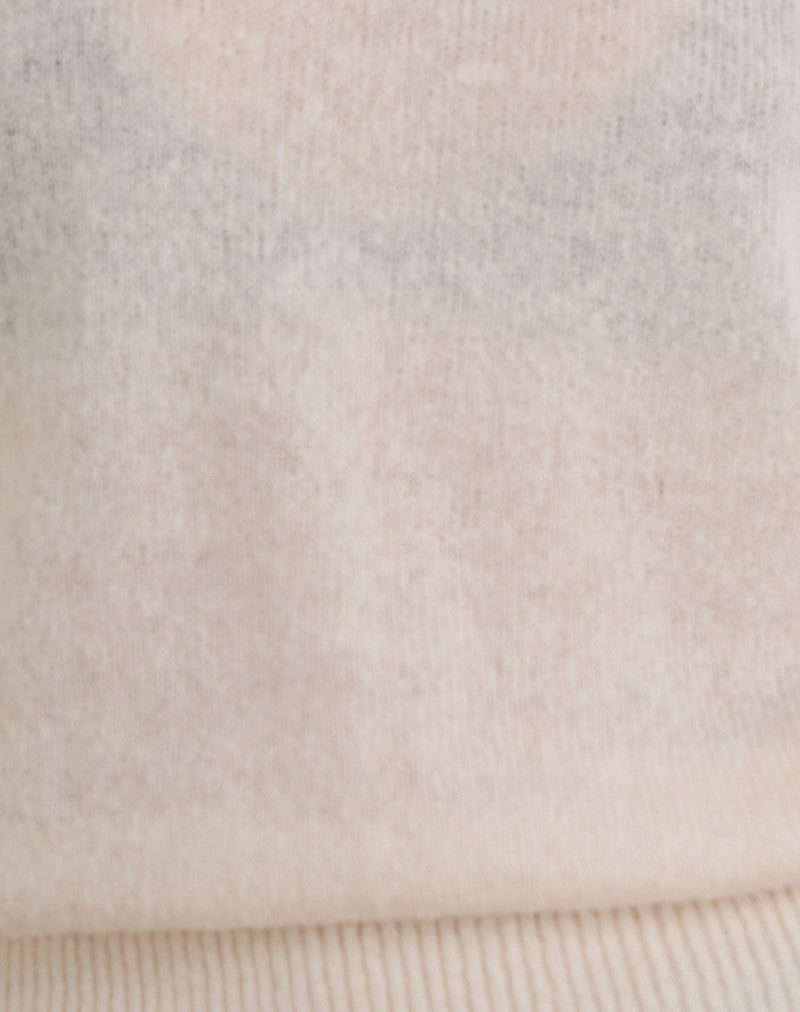 Sorin Deep Waistband Top in Knit Ecru