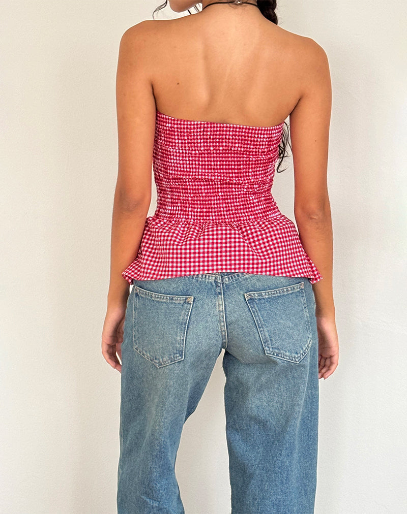 Soter Top in Red Gingham