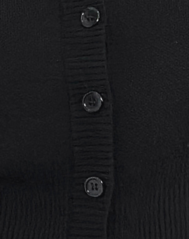 Subra Long Sleeve Cardigan in Black