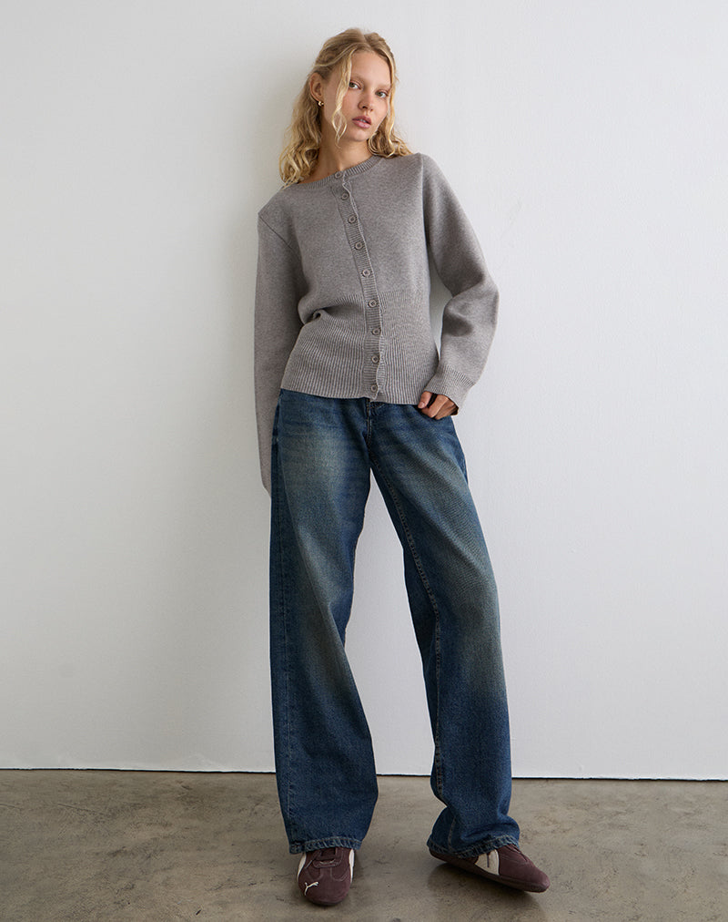 Subra Long Sleeve Cardigan in Grey