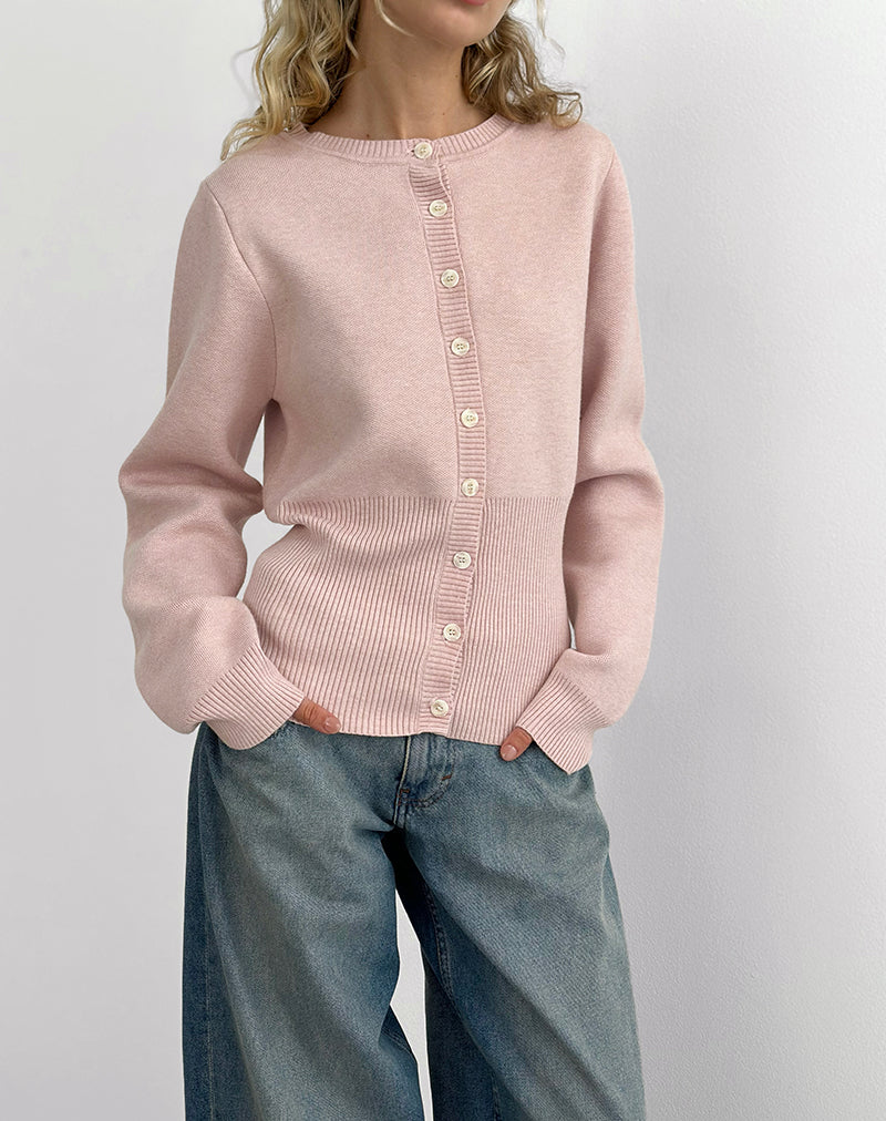 Subra Long Sleeve Cardigan in Pink