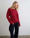Subra Long Sleeve Cardigan in Red