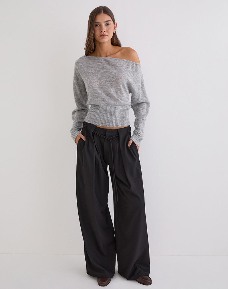 Rivela Tie Waist Trouser in Black