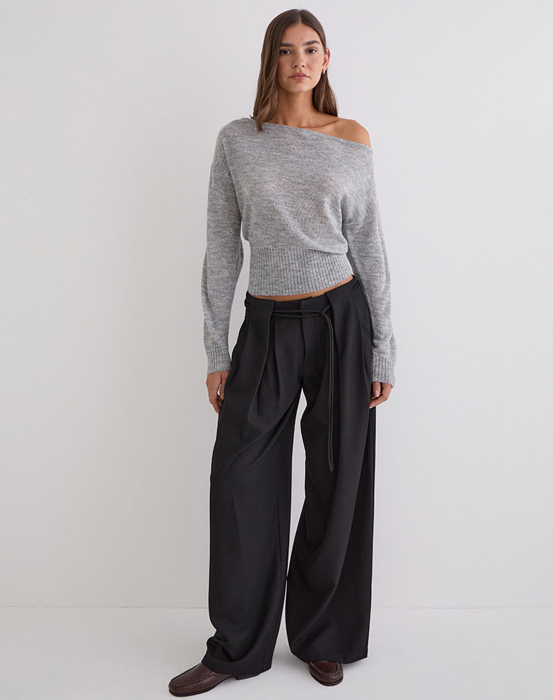 Rivela Tie Waist Trouser in Black
