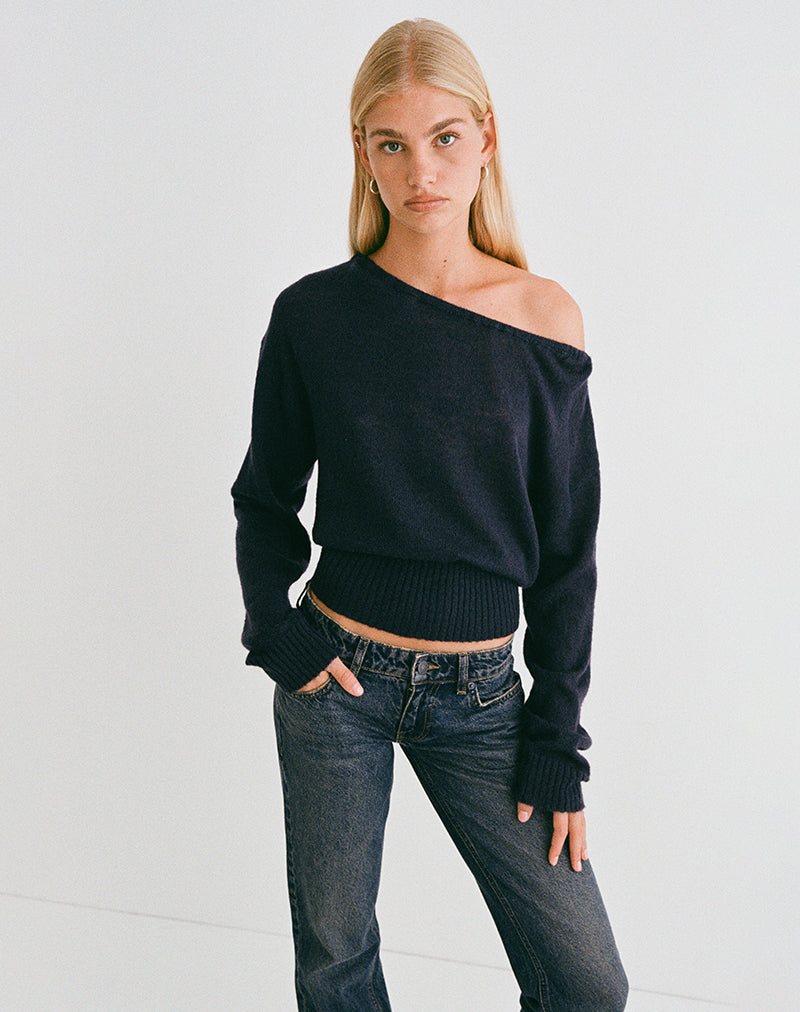 Suena Asymmetric Jumper in Navy