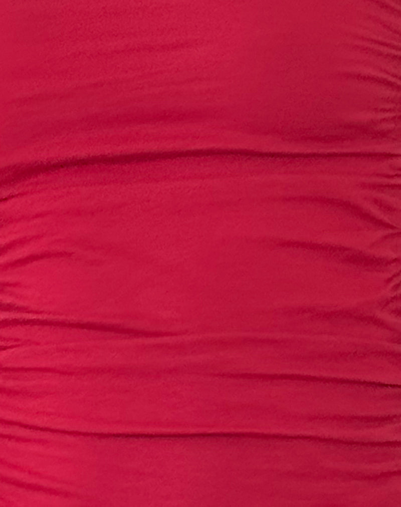 Sunhee Slash Neck Top in Adrenalin Red