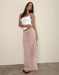 Surina Maxi Skirt in Chiffon Blurred Check Peach