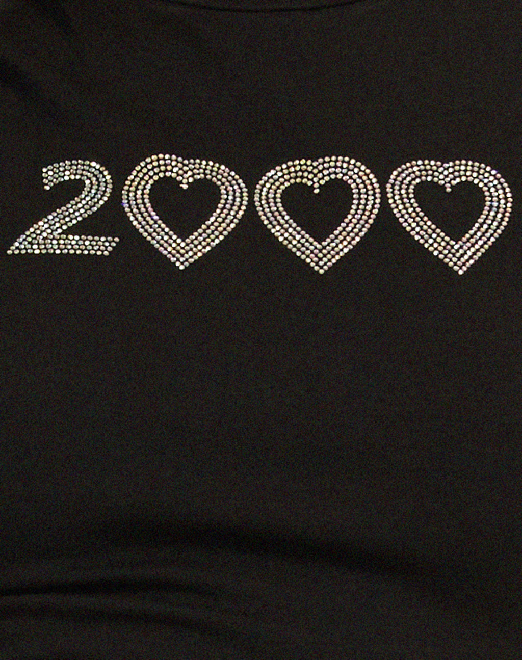 Surtila Crop Top in Black 2000 Hotfix Diamante