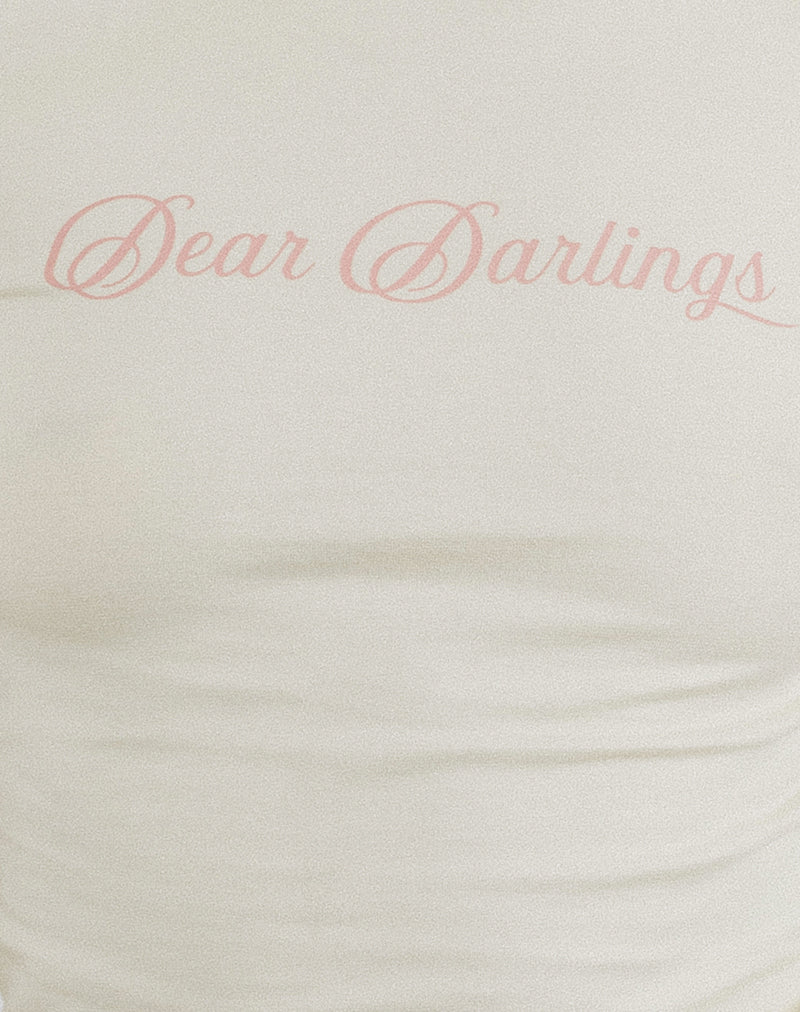 Sutin Tee in Buttermilk with Dear Darlings Print