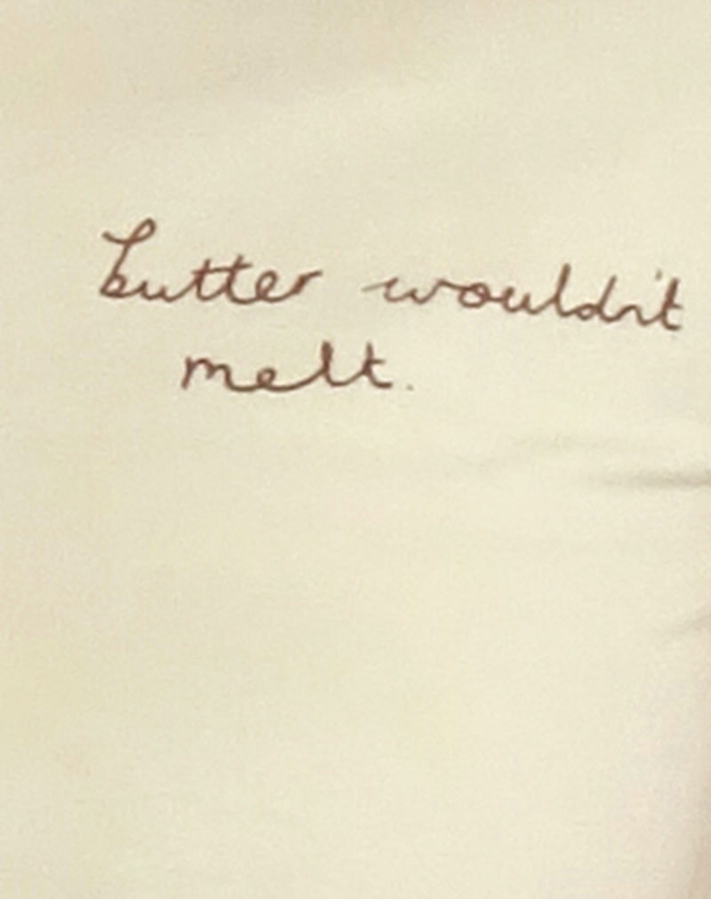 Sutin Tee in Buttermilk with Butter Wouldn't Melt Motif