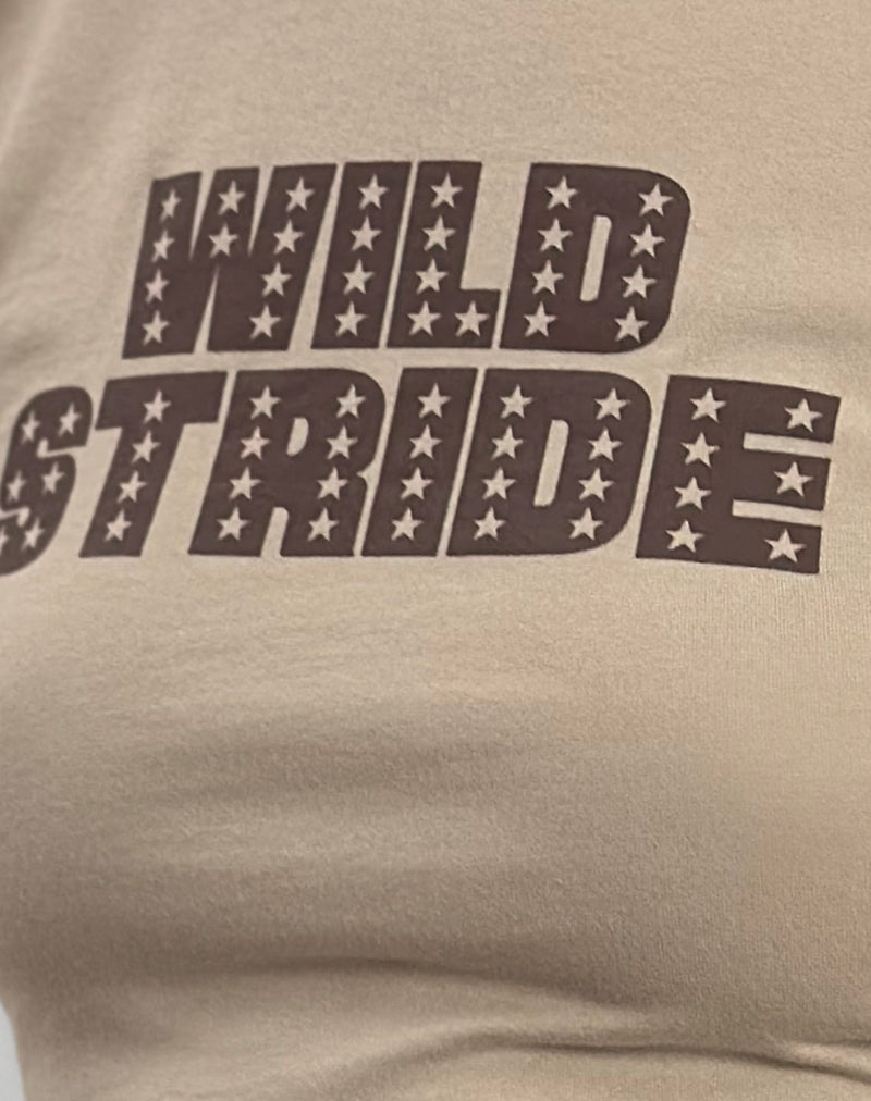 Sutin Tee in Coconut Milk with Wild Stride Graphic