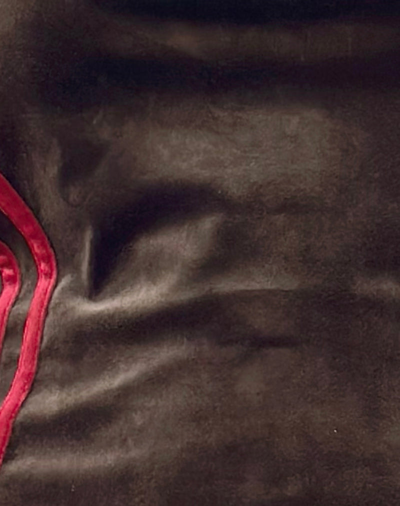 Syara Boob Tube in Brown Velour with Red Side Stripe