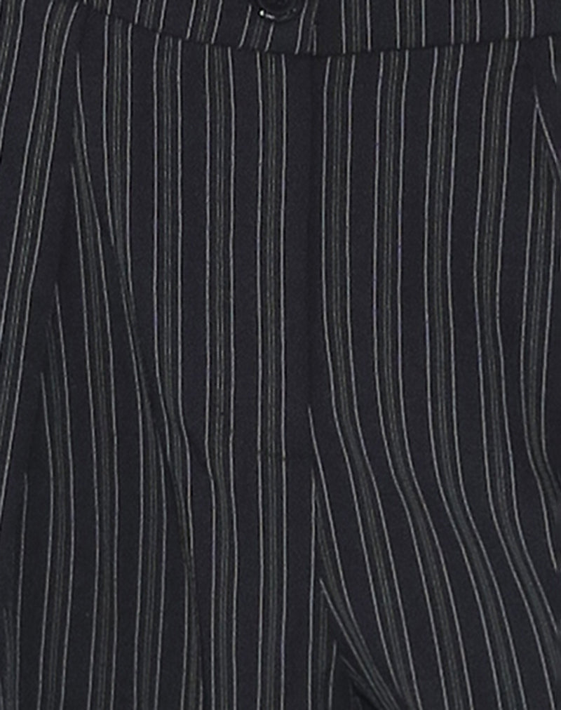 Syra Pleated Trousers in Pinstripe Black