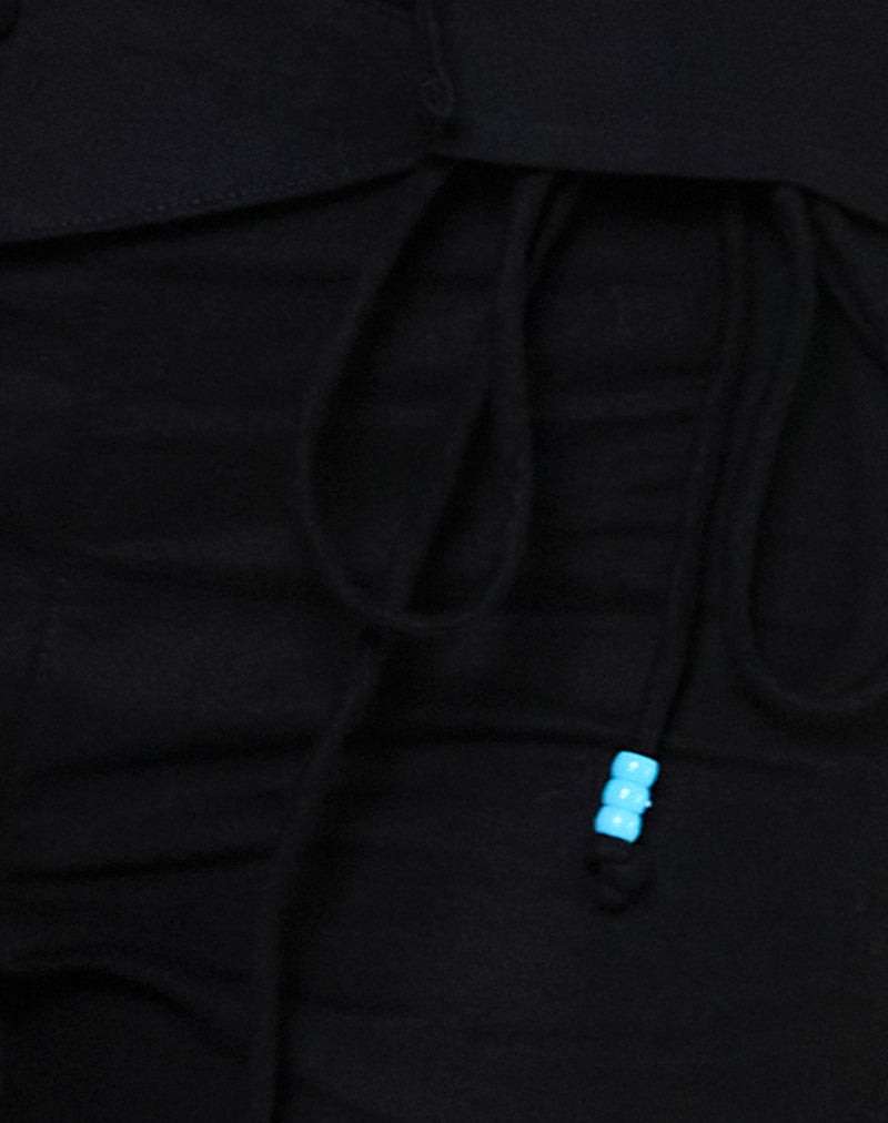 Cursa Trouser in Linen Black with Belt