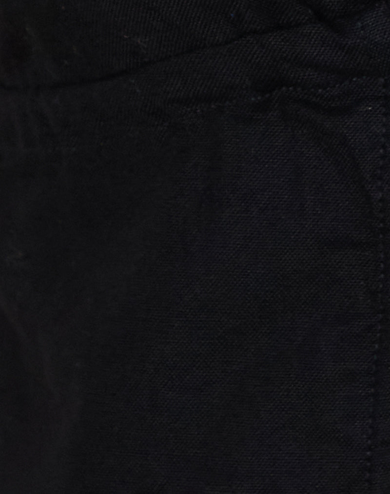 Syrma Backless Halterneck Top in Linen Black