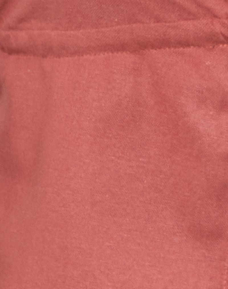 Syrma Backless Halter Top in Linen Tuscan Red