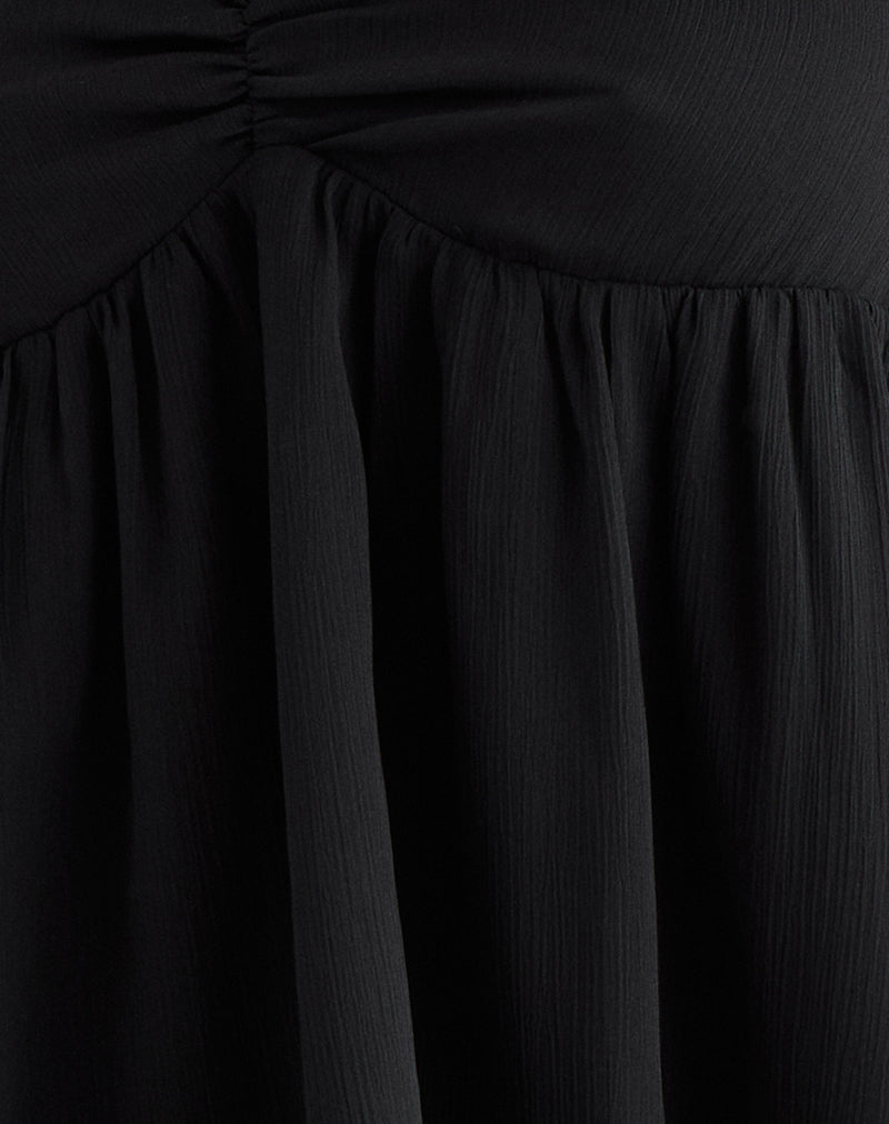 Setsuko Bandeau Longline Top in Black