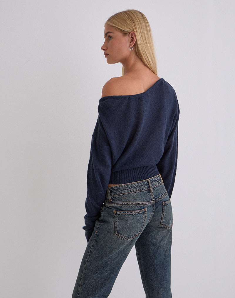 Suena Asymmetric Jumper in Navy