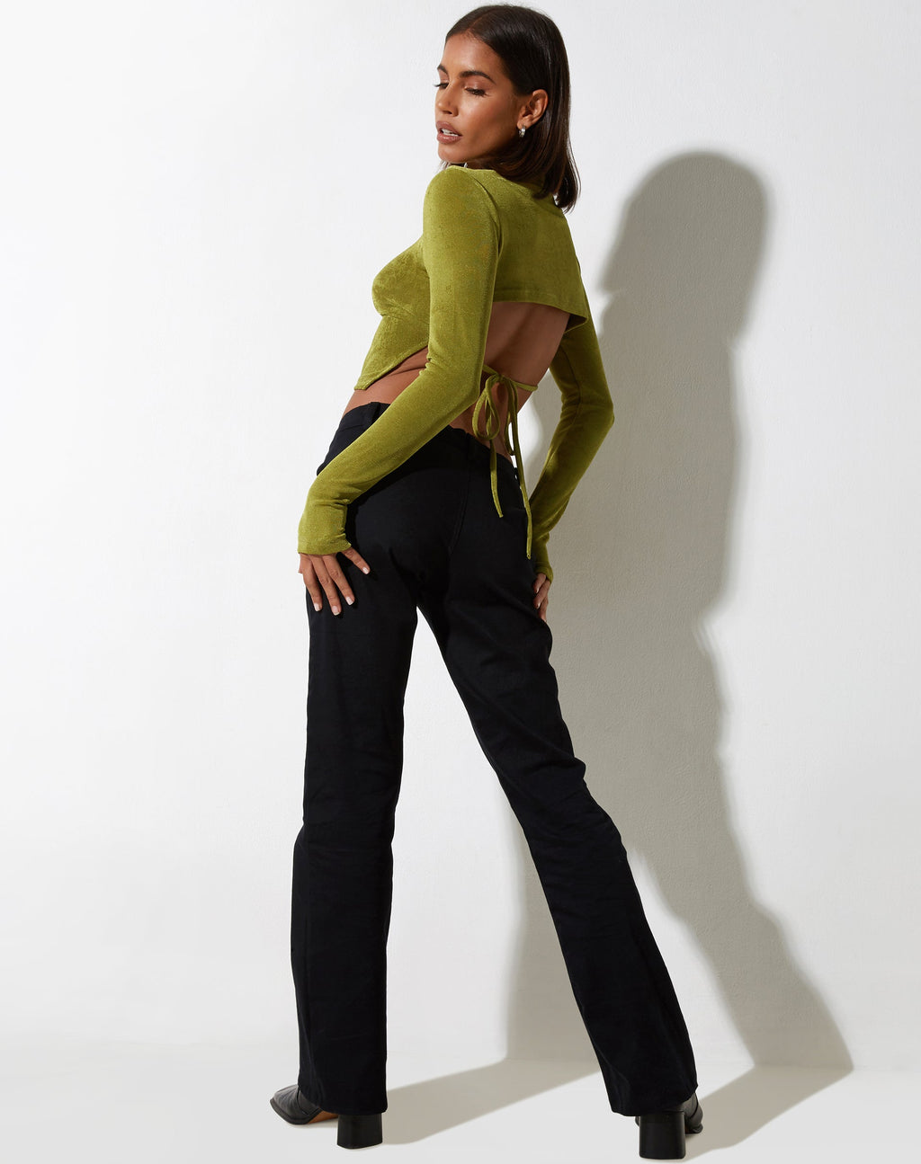 Tadita Crop Top in Crepe Lime