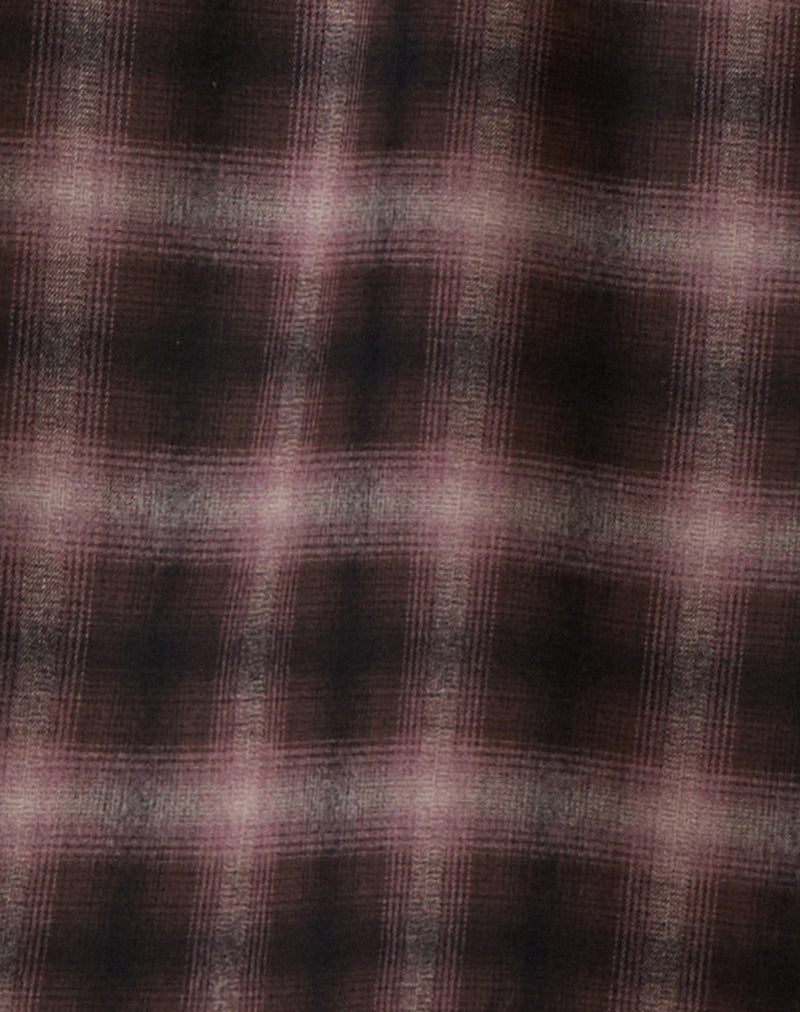 Taka Midi Skirt in Pink and Brown Check