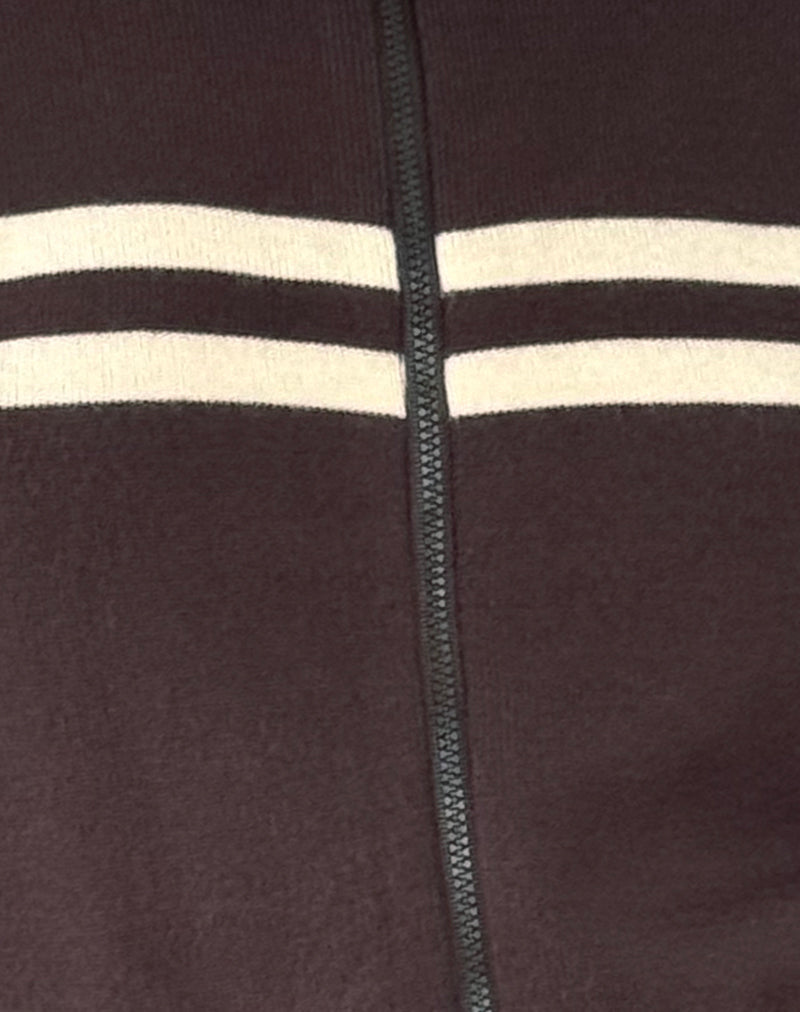 Talisa Sporty Zip Through Jacket in Brown