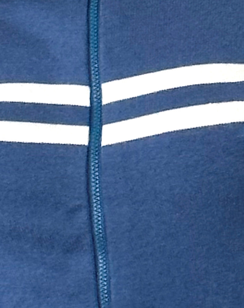 Talisa Sporty Zip Through Jacket In Navy with Ivory Stripes