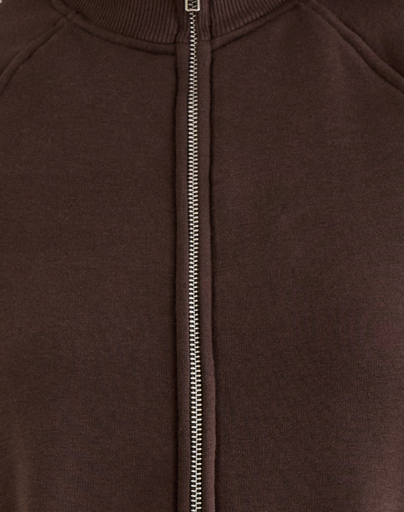 Tamayo Zip Turtleneck Jumper in Bitter Chocolate