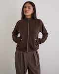 Tamayo Zip Turtleneck Jumper in Bitter Chocolate