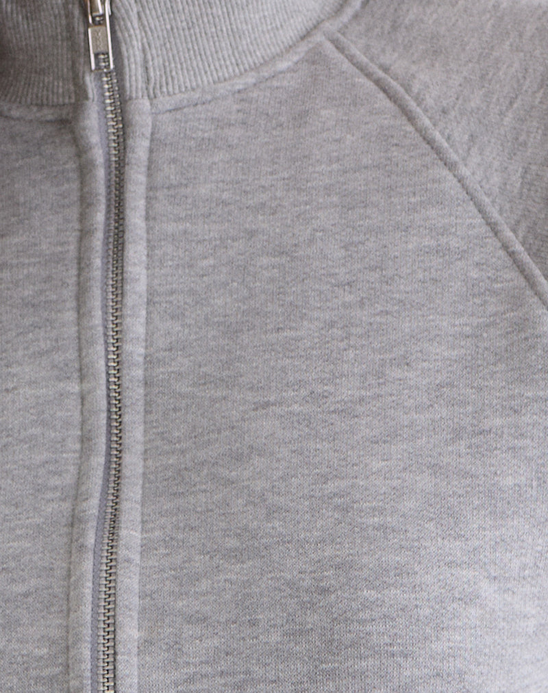 Tamayo Zip Turtleneck Jumper in Grey Marl