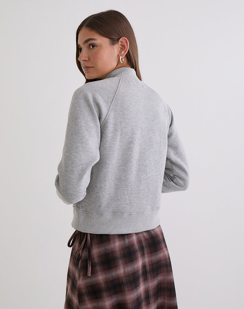 Tamayo Zip Turtleneck Jumper in Grey Marl