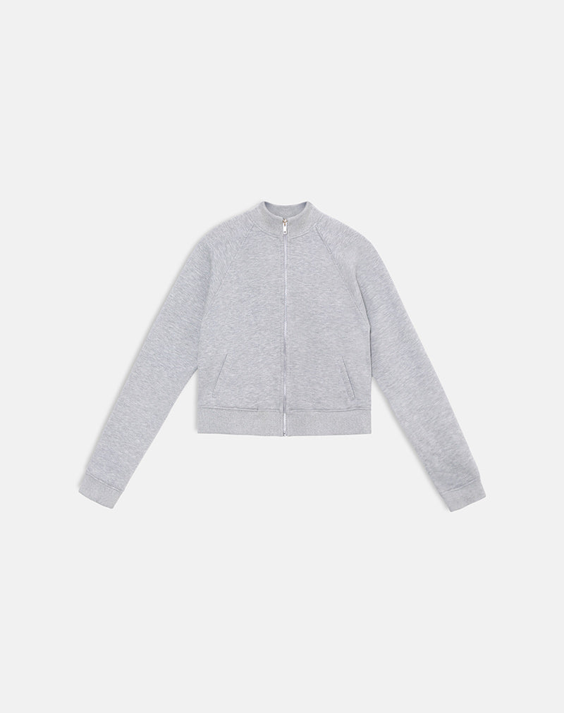 Tamayo Zip Turtleneck Jumper in Grey Marl