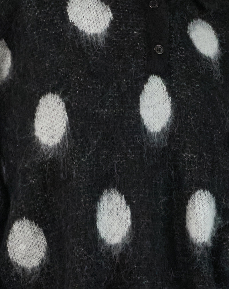 Tamika Oversized Jumper in Polka Black