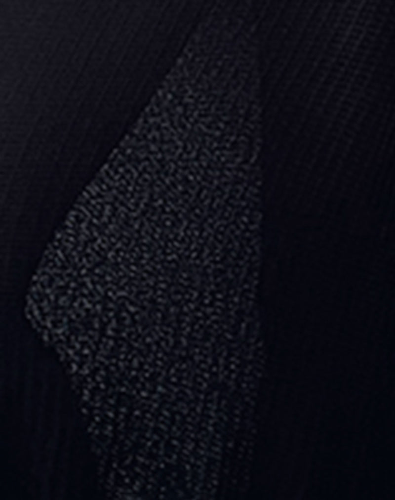 Tanisha Midi Skirt in Rib Knit Black