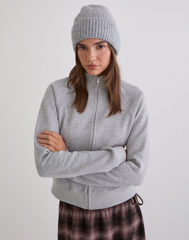 Tamayo Zip Turtleneck Jumper in Grey Marl