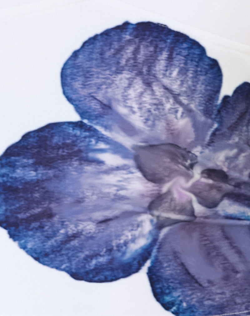 Tarowi Tank Bikini Top in Ivory with Blue Orchid