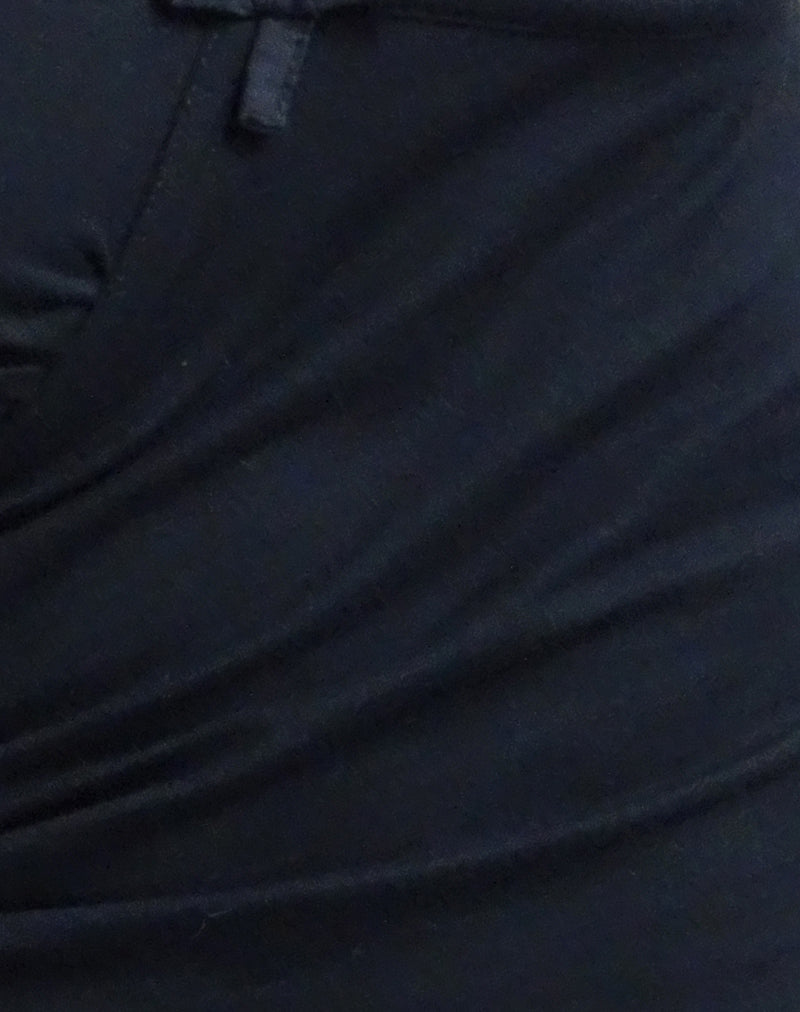 Tasina Top in Black with Black Binding