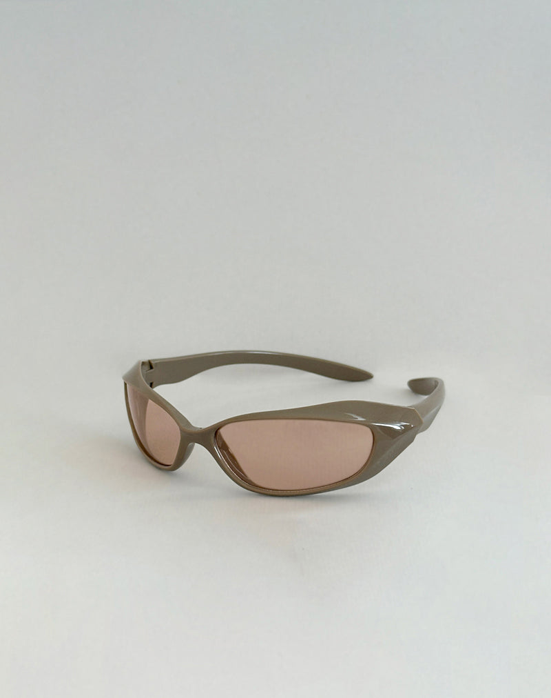 Tatan Wrap Around Sunglasses in Taupe