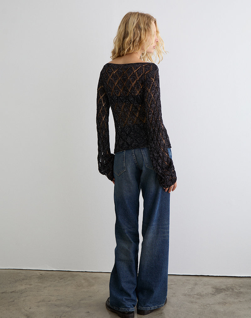 Tate Jumper in Metallic Black