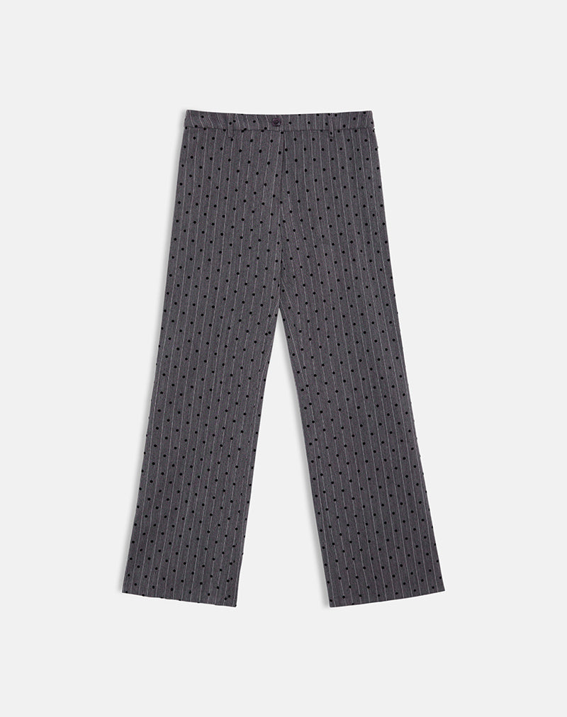 Tatina Trouser in Charcoal with Polka Pinstripe