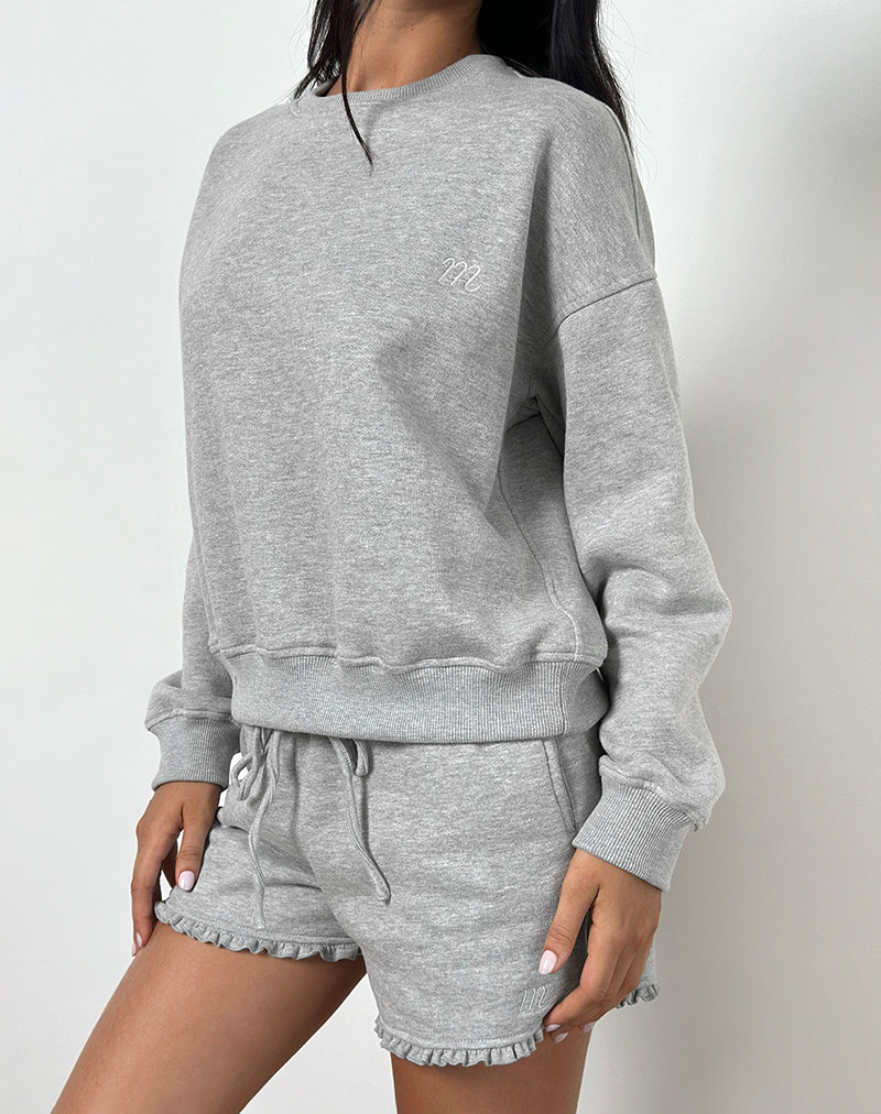 Agusta Frill Shorts in Grey Marl with M Emblem