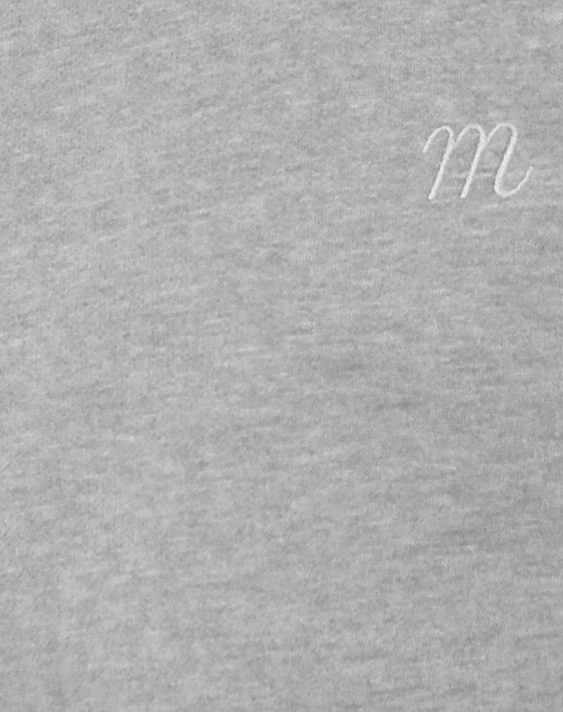 Tedasa Crew Sweatshirt in Grey Marl with M Emblem