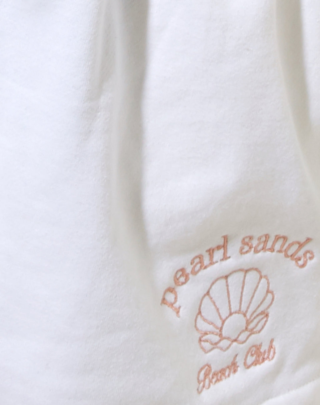 Terry Short in White Pearl Sand Embro