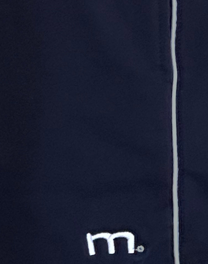 Thera Short in Navy with White Piping with M Emb