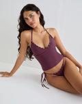 Thorin Studded Tankini in Burgundy